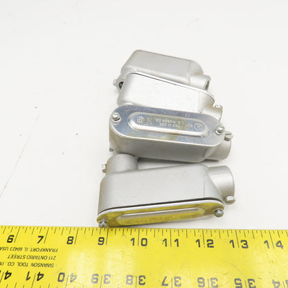 L.E. Mason Red O Dot 1/2" Conduit Body LB Slip Fit Lot Of 4