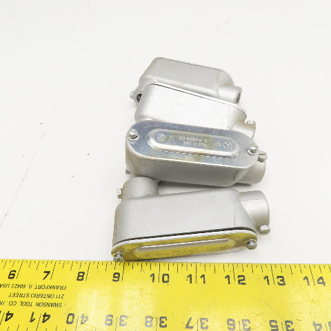 L.E. Mason Red O Dot 1/2" Conduit Body LB Slip Fit Lot Of 4