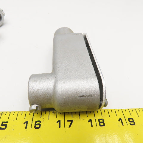 L.E. Mason Red O Dot 1/2" Conduit Body LB Slip Fit Lot Of 4