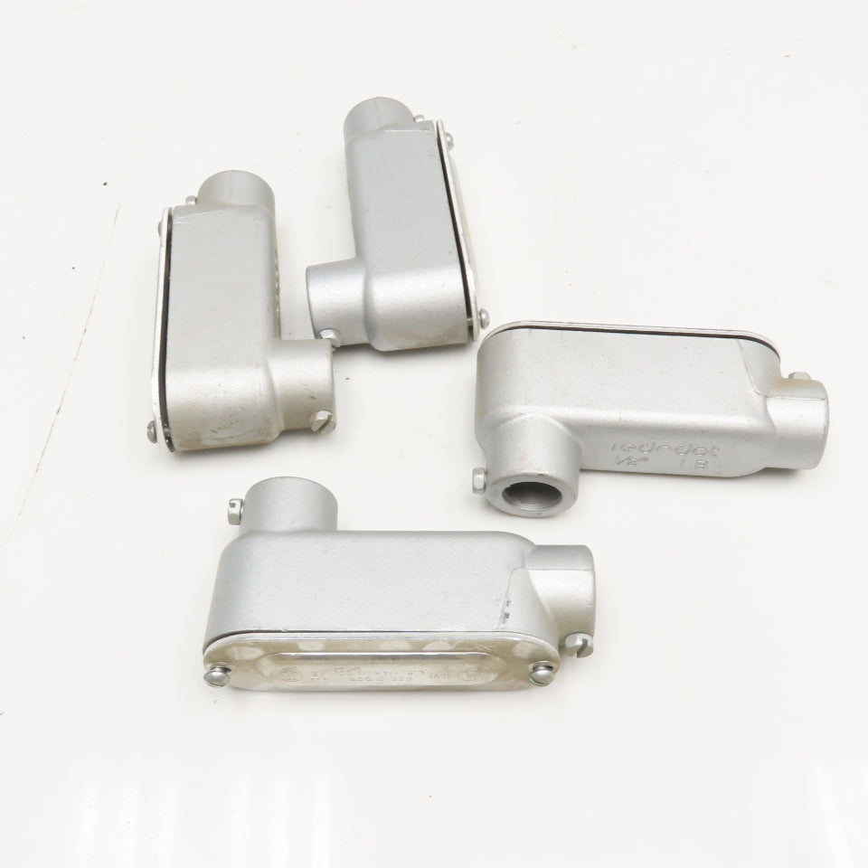 L.E. Mason Red O Dot 1/2" Conduit Body LB Slip Fit Lot Of 4