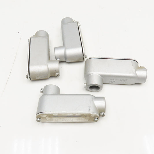 L.E. Mason Red O Dot 1/2" Conduit Body LB Slip Fit Lot Of 4