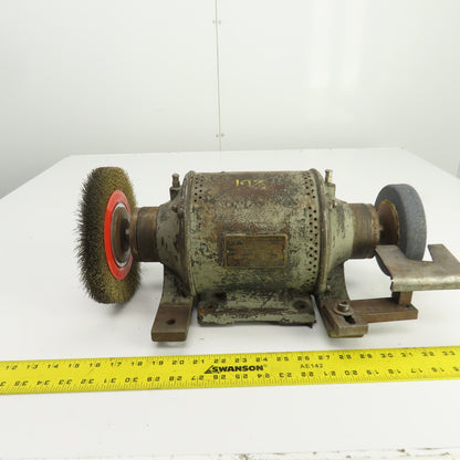 Hisey 3WFA Model 16 Vintage 8" Dual Side Bench Grinder 1/2HP 220V 3PH