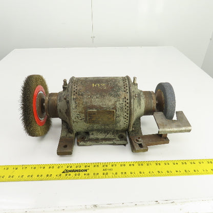 Hisey 3WFA Model 16 Vintage 8" Dual Side Bench Grinder 1/2HP 220V 3PH