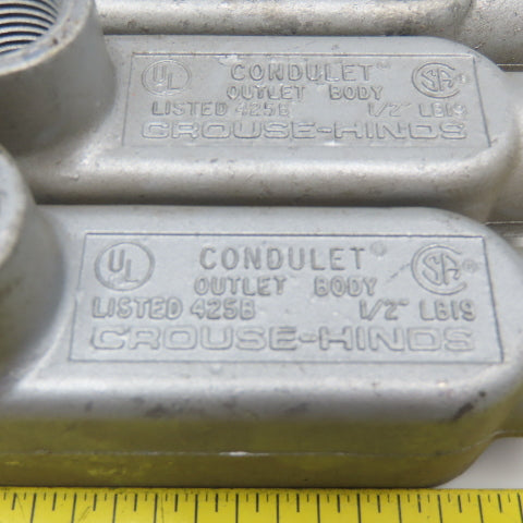 Crouse Hinds LB19 1/2" Condulet Outlet Body LB Threaded Hub Lot Of 3