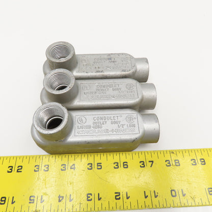 Crouse Hinds LB19 1/2" Condulet Outlet Body LB Threaded Hub Lot Of 3