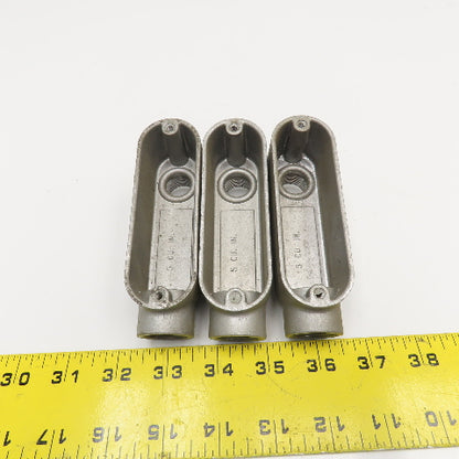 Crouse Hinds LB19 1/2" Condulet Outlet Body LB Threaded Hub Lot Of 3