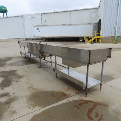 Albert Pick 276" L Stainless Steel Double Basin Commercial Prep Sink Workstation