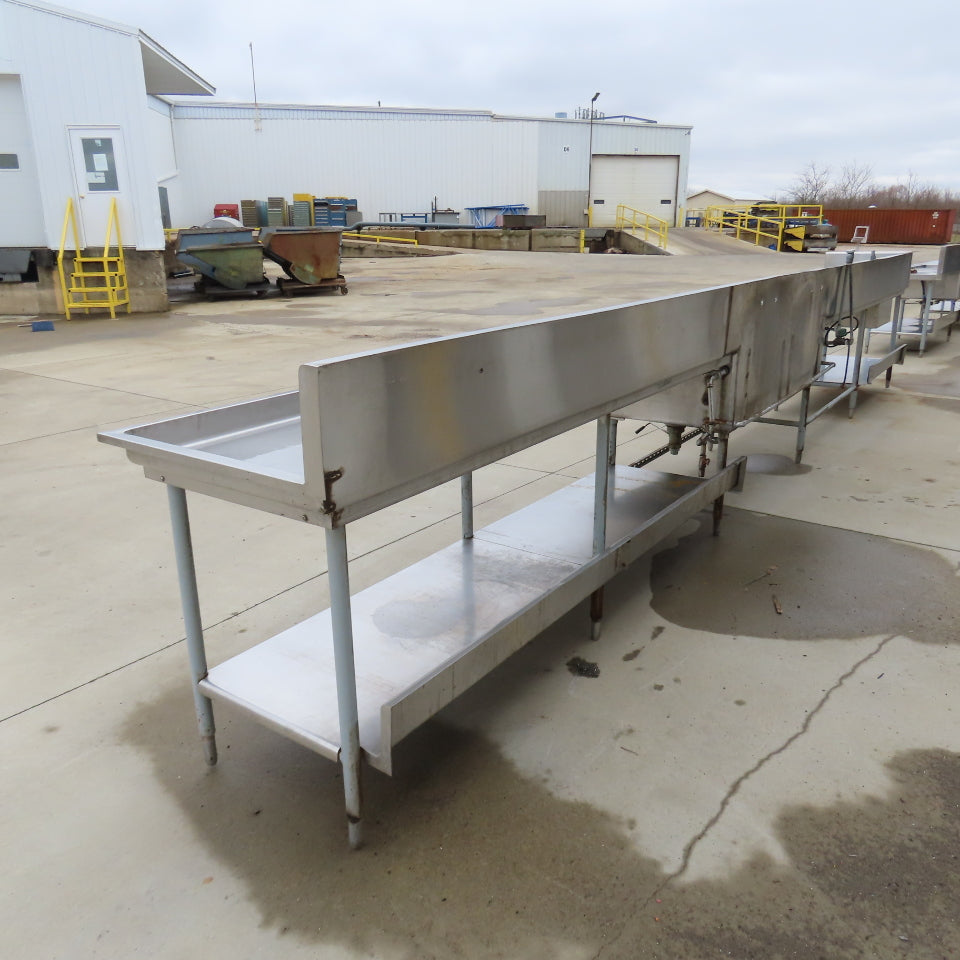 Albert Pick 276" L Stainless Steel Double Basin Commercial Prep Sink Workstation