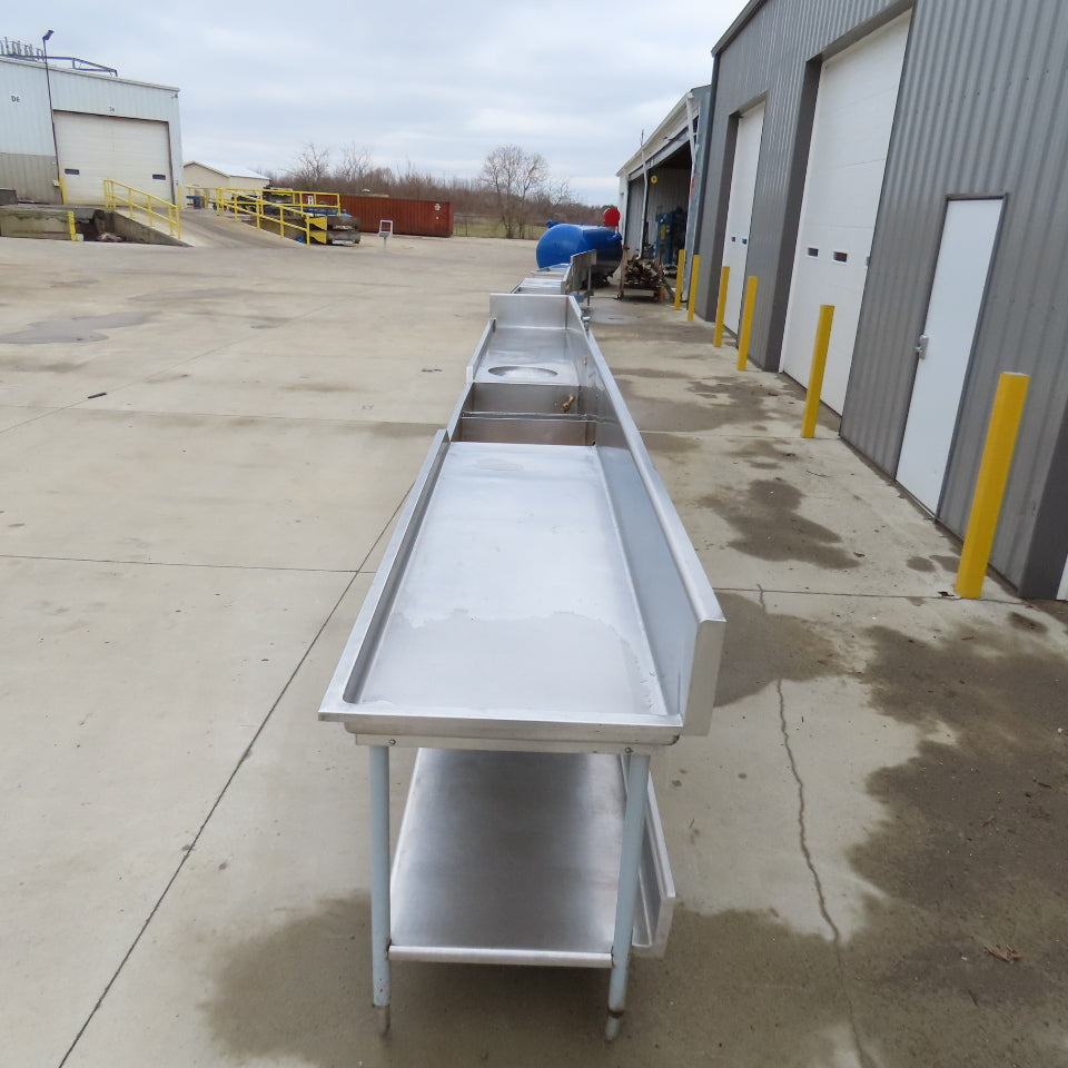 Albert Pick 276" L Stainless Steel Double Basin Commercial Prep Sink Workstation