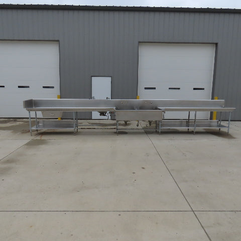 Albert Pick 276" L Stainless Steel Double Basin Commercial Prep Sink Workstation