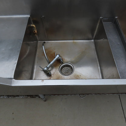 Albert Pick 276" L Stainless Steel Double Basin Commercial Prep Sink Workstation