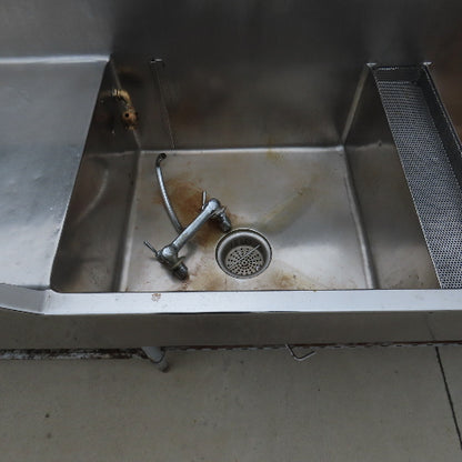 Albert Pick 276" L Stainless Steel Double Basin Commercial Prep Sink Workstation