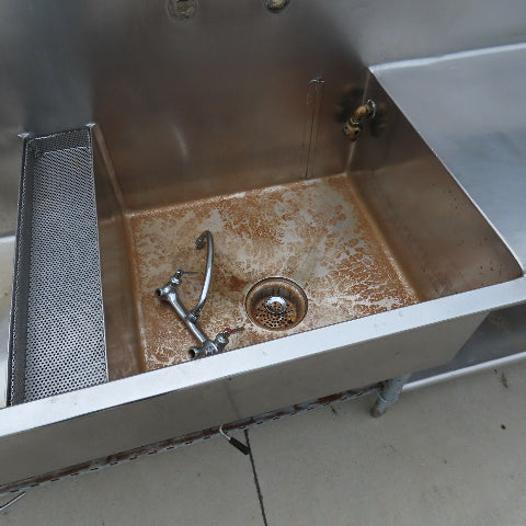 Albert Pick 276" L Stainless Steel Double Basin Commercial Prep Sink Workstation