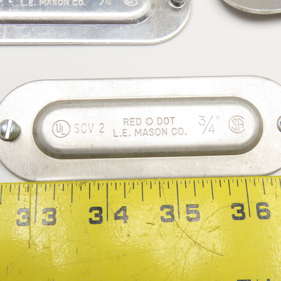 L.E. Mason SCV2 Red O Dot 3/4" Conduit Body Cover Lid Lot Of 17