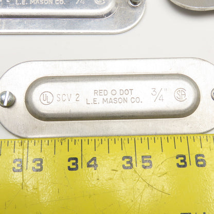 L.E. Mason SCV2 Red O Dot 3/4" Conduit Body Cover Lid Lot Of 17