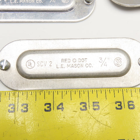 L.E. Mason SCV2 Red O Dot 3/4" Conduit Body Cover Lid Lot Of 17