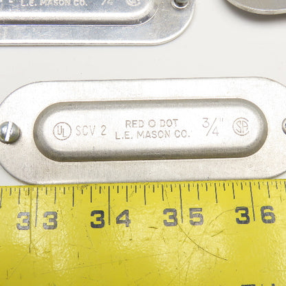 L.E. Mason SCV2 Red O Dot 3/4" Conduit Body Cover Lid Lot Of 17