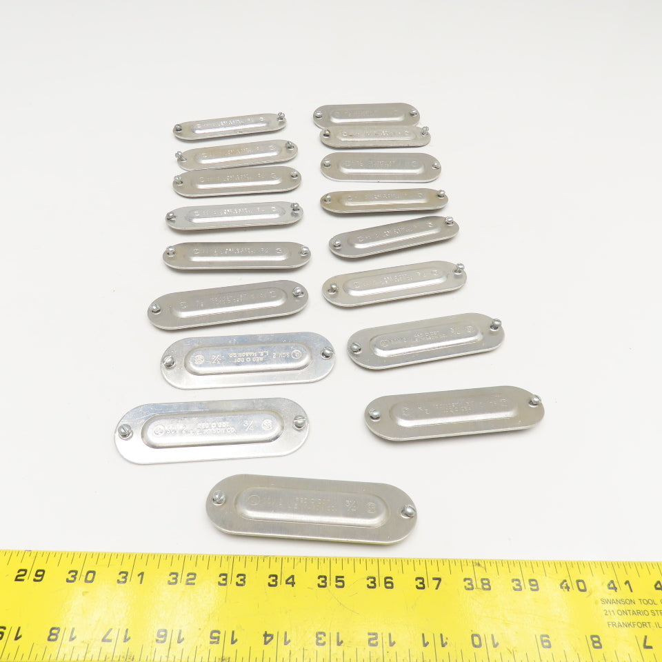 L.E. Mason SCV2 Red O Dot 3/4" Conduit Body Cover Lid Lot Of 17