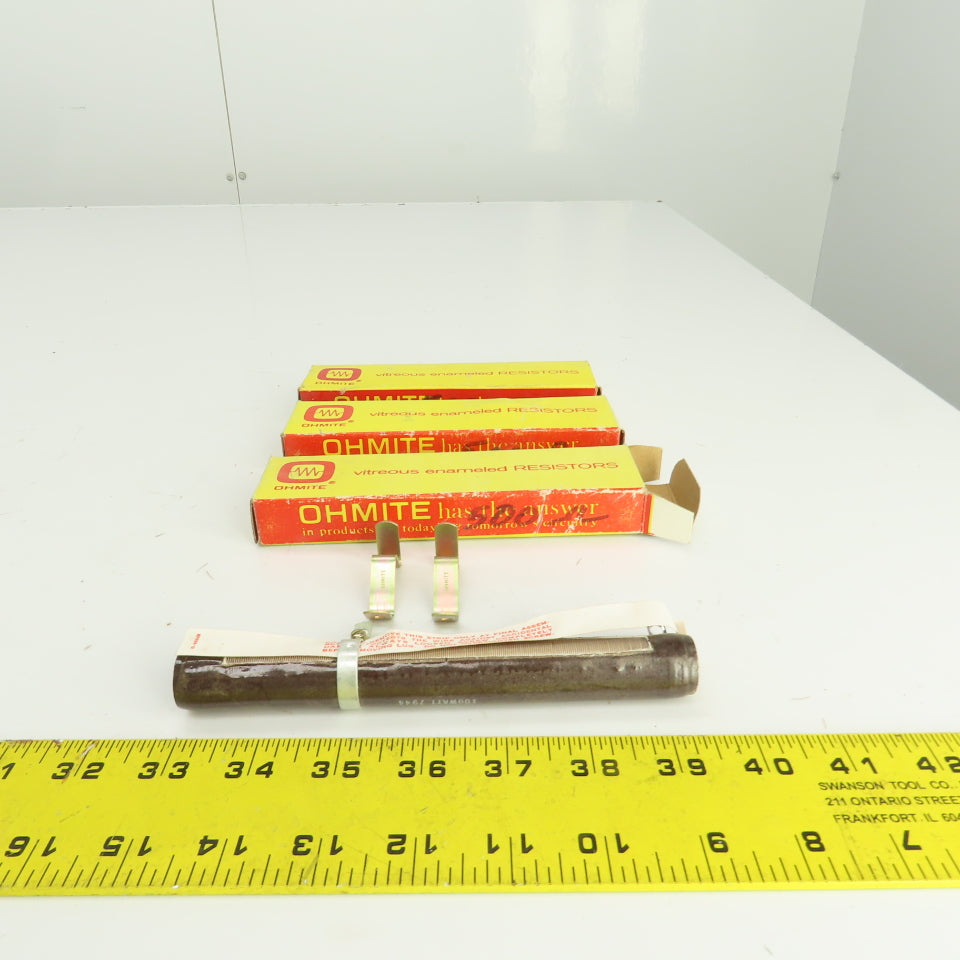 Ohmite 210-100M-40 100 Watt 500 OHMS Vitreous Enamled Resistor 6-1/2"L Lot of 3