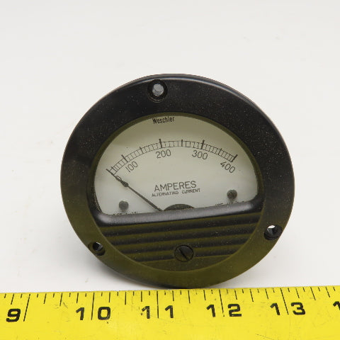 Weschler Electric 291B281A19 0-400 Amp ACA Panel Analog Ammeter