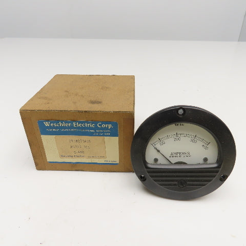 Weschler Electric 291B281A19 0-400 Amp ACA Panel Analog Ammeter