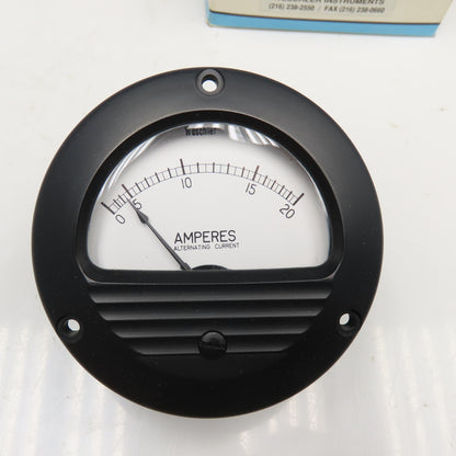 Weschler Electric 409C575A16 NA-351 0-20 Amp ACA Panel Analog Ammeter