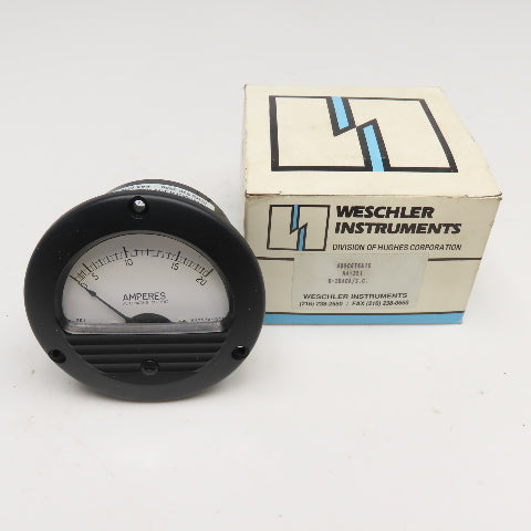 Weschler Electric 409C575A16 NA-351 0-20 Amp ACA Panel Analog Ammeter