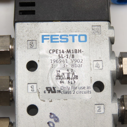 Festo CPE14-M1BH-5L-1/8 2 Position Pneumatic Solenoid Valve 1/8" NPT 24VDC Lot/2