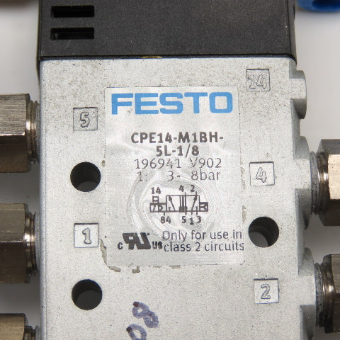 Festo CPE14-M1BH-5L-1/8 2 Position Pneumatic Solenoid Valve 1/8" NPT 24VDC Lot/2