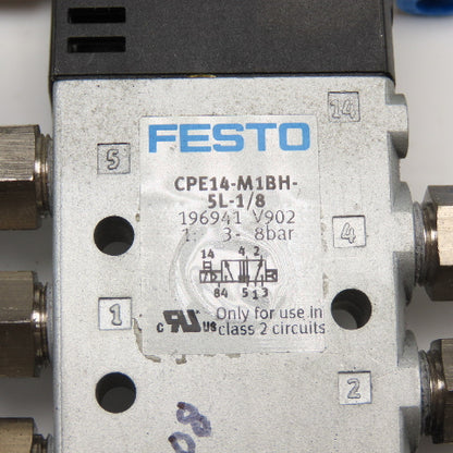 Festo CPE14-M1BH-5L-1/8 2 Position Pneumatic Solenoid Valve 1/8" NPT 24VDC Lot/2