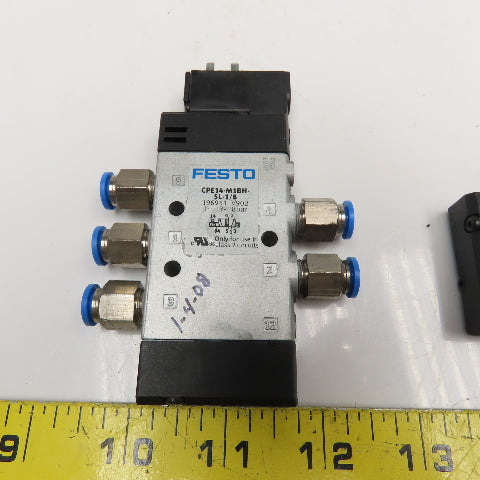 Festo CPE14-M1BH-5L-1/8 2 Position Pneumatic Solenoid Valve 1/8" NPT 24VDC Lot/2