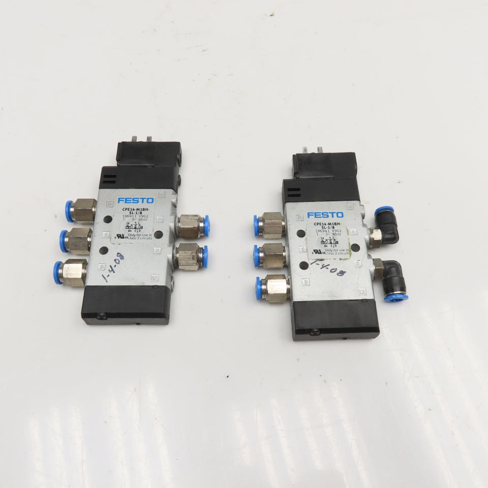 Festo CPE14-M1BH-5L-1/8 2 Position Pneumatic Solenoid Valve 1/8" NPT 24VDC Lot/2