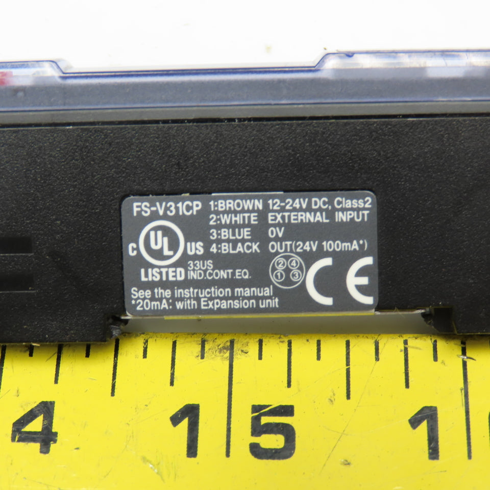 Keyence FS-V31CP Fiber Optic Amplifier W/ Cable 12-24VDC 40"