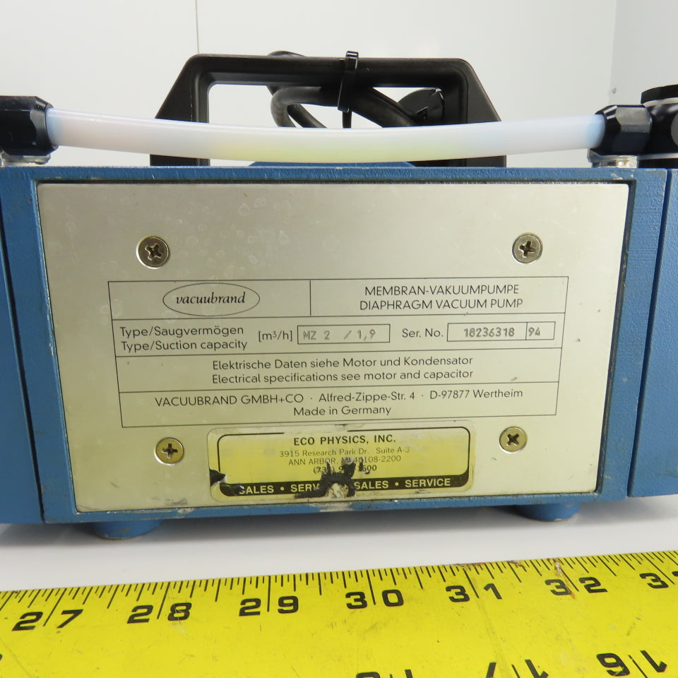 Vaccubrand MZ 2/1.9 Diaphragm Vacuum Pump 115V 1PH 0.18kW Tested