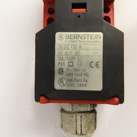 Bernstein SK-U1Z F30 M 611.6119.047 Safety Key Interlock Switch 10A 500V W/Key