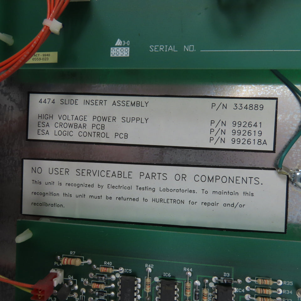 Hurletron 334889 4474 ESA Electrostatic Assist Model Electrosist Assembly