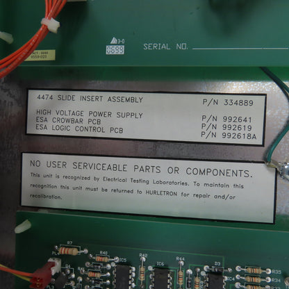 Hurletron 334889 4474 ESA Electrostatic Assist Model Electrosist Assembly