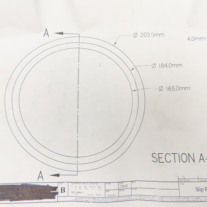 Rotogravure 165mm x 203mm x 16mm Thick Insulator Ring 4mm Step