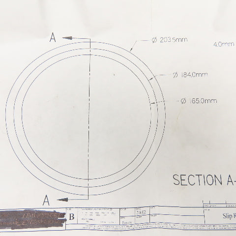 Rotogravure 165mm x 203mm x 16mm Thick Insulator Ring 4mm Step