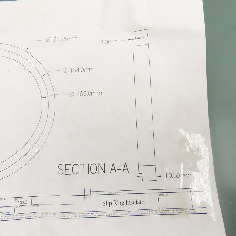 Rotogravure 165mm x 203mm x 16mm Thick Insulator Ring 4mm Step