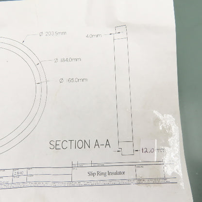 Rotogravure 165mm x 203mm x 16mm Thick Insulator Ring 4mm Step