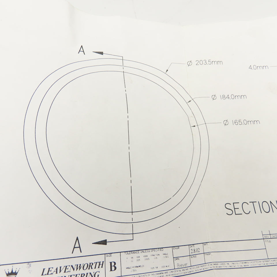 Rotogravure 165mm x 203mm x 16mm Thick Insulator Ring 4mm Step