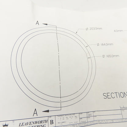 Rotogravure 165mm x 203mm x 16mm Thick Insulator Ring 4mm Step