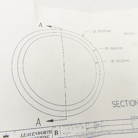 Rotogravure 165mm x 203mm x 16mm Thick Insulator Ring 4mm Step