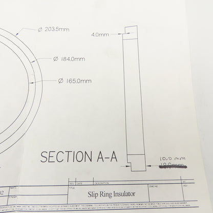 Rotogravure 165mm x 203mm x 16mm Thick Insulator Ring 4mm Step