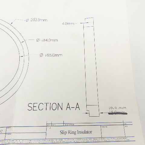 Rotogravure 165mm x 203mm x 16mm Thick Insulator Ring 4mm Step