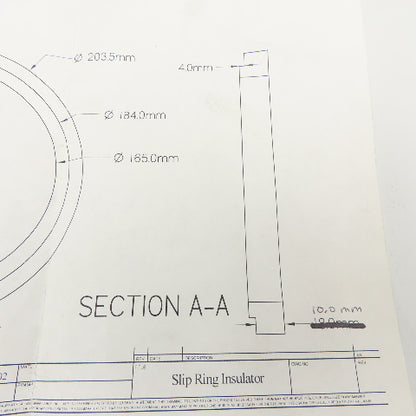 Rotogravure 165mm x 203mm x 16mm Thick Insulator Ring 4mm Step