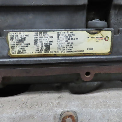 Detroit Series 60 6067MK60 12.7L Diesel Engine 430HP 2100RPM Parts/Repair