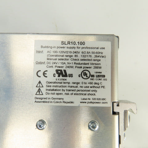 Puls SLR10.100 N+1 Redundant 24VDC 10A Power Supply 100-120/210-240V Input
