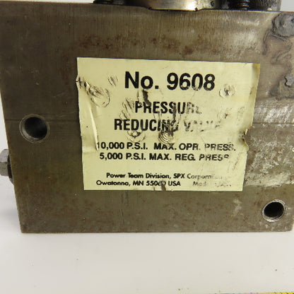 SPX 9608 Pressure Reducing Valve 10,000 Max Oper. Press. 5000PSI Max Regulating